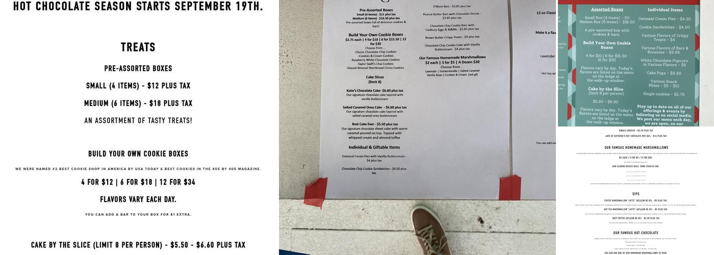 Katiebug's Sips & Sweets Menu