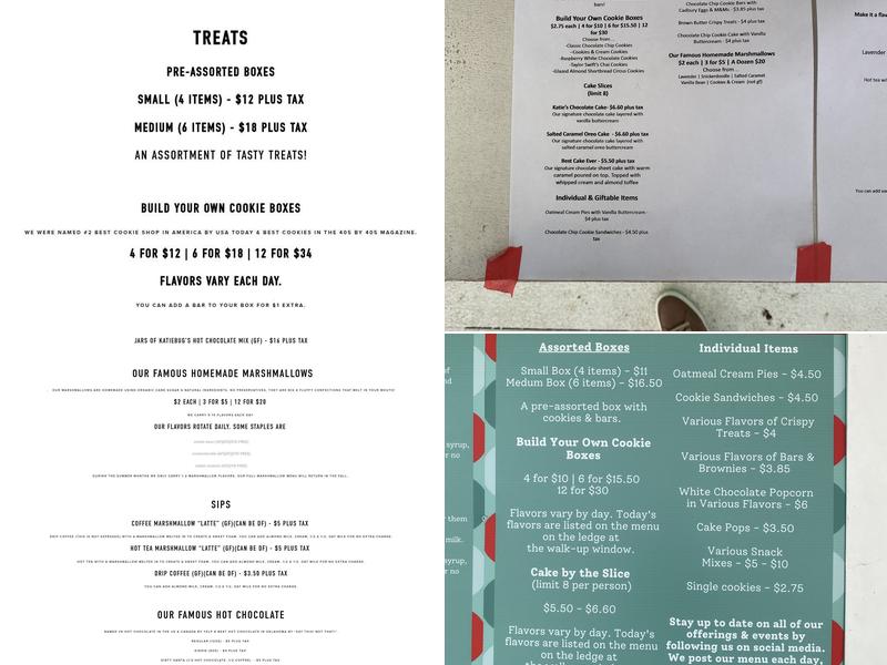 Katiebug's Sips & Sweets Menu