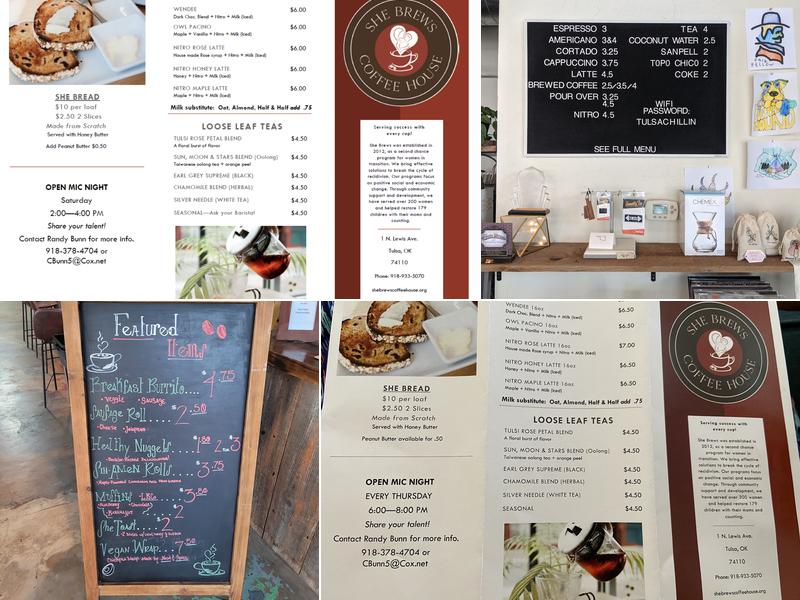 She Brews Coffee Roasters Menu