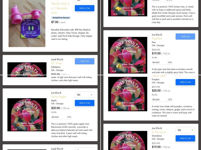 Five Points Berries Winery Menu