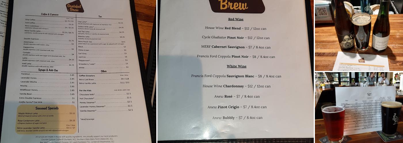 Grateful Brew Menu
