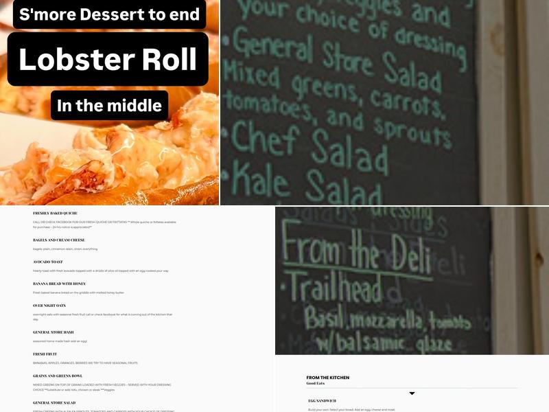 Cable's General Store Menu