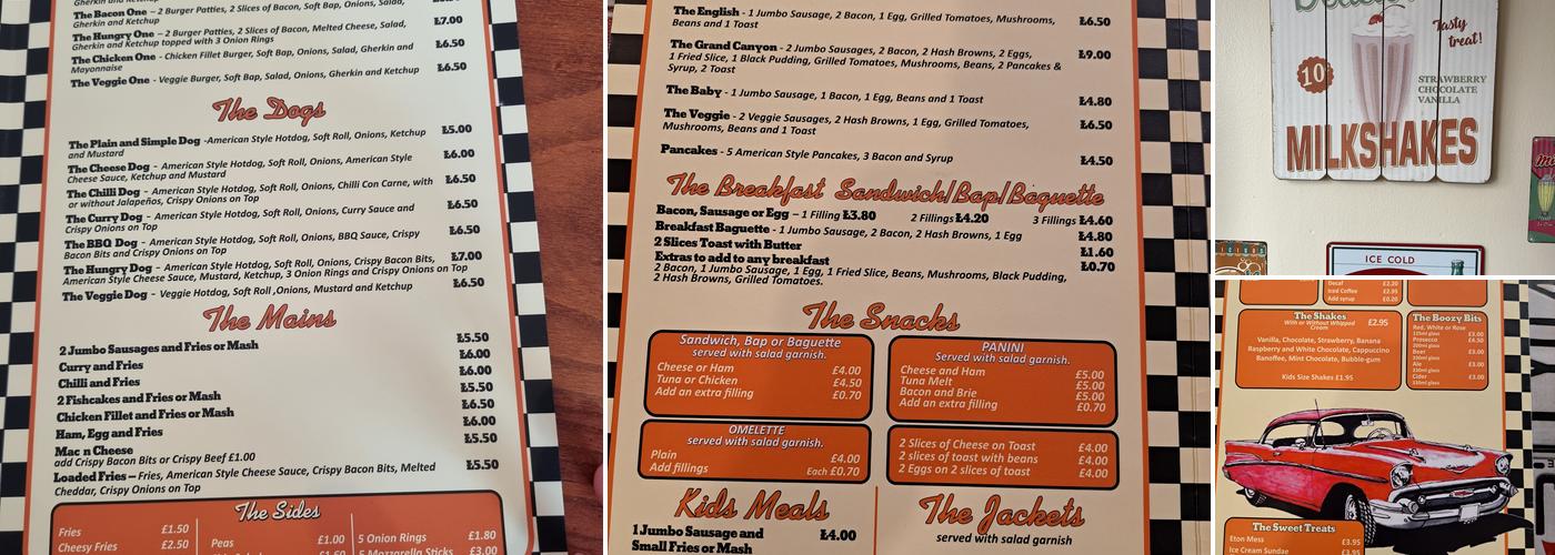Rita's Diner Menu