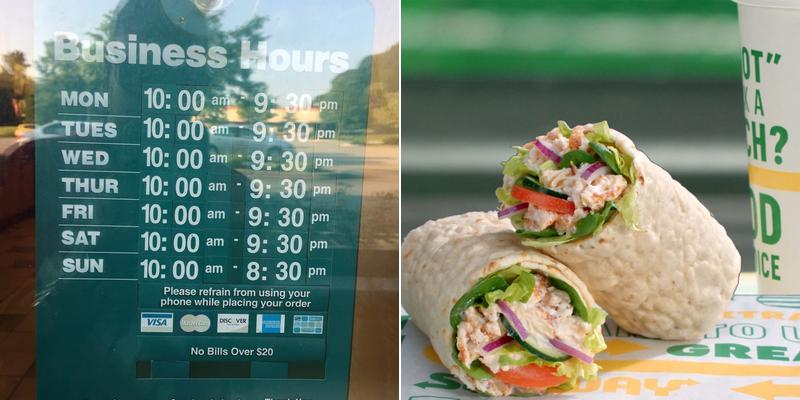 Subway Menu