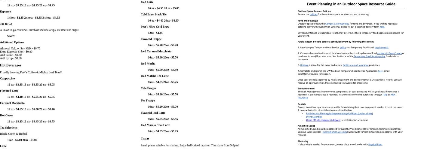 Prairie Fire Menu