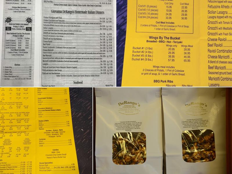 DeRango the Pizza King & Premium Chocolates Menu