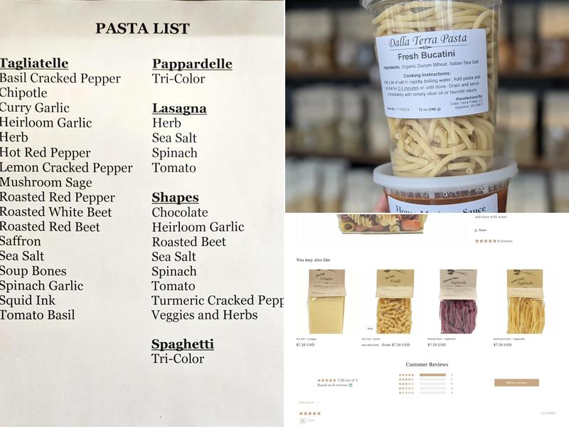 Dalla Terra Pasta Menu