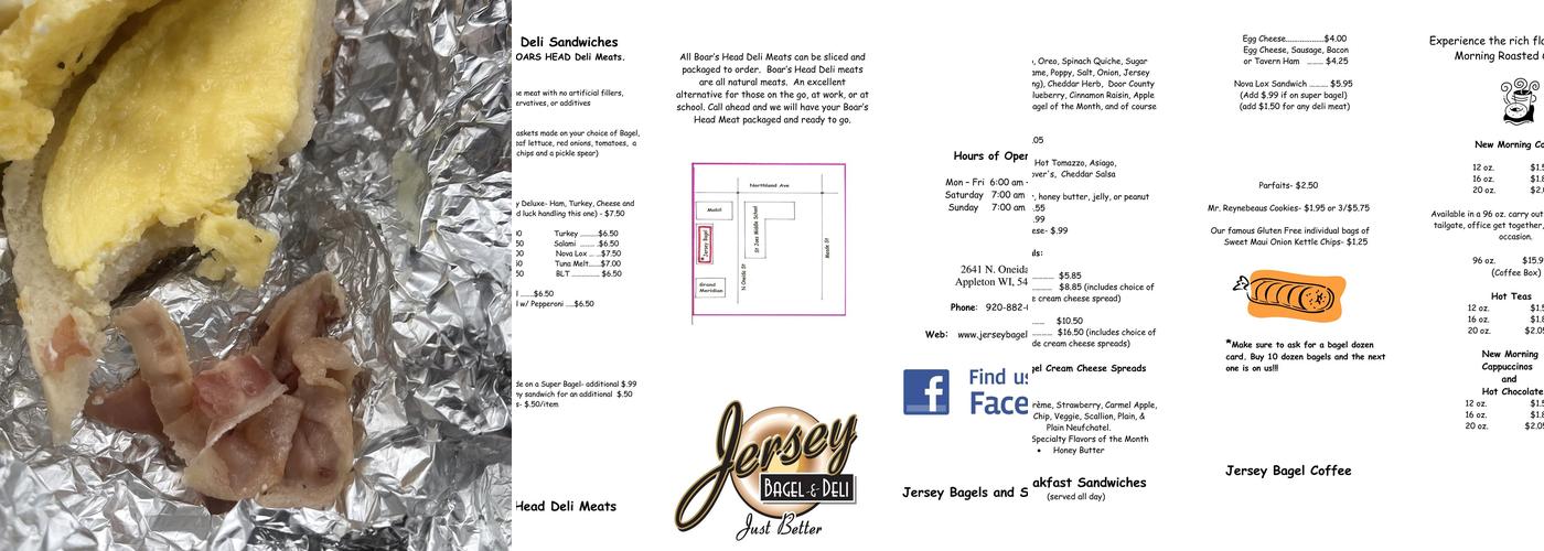 Jersey Bagel Menu