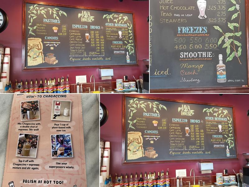 Java House Inc Menu
