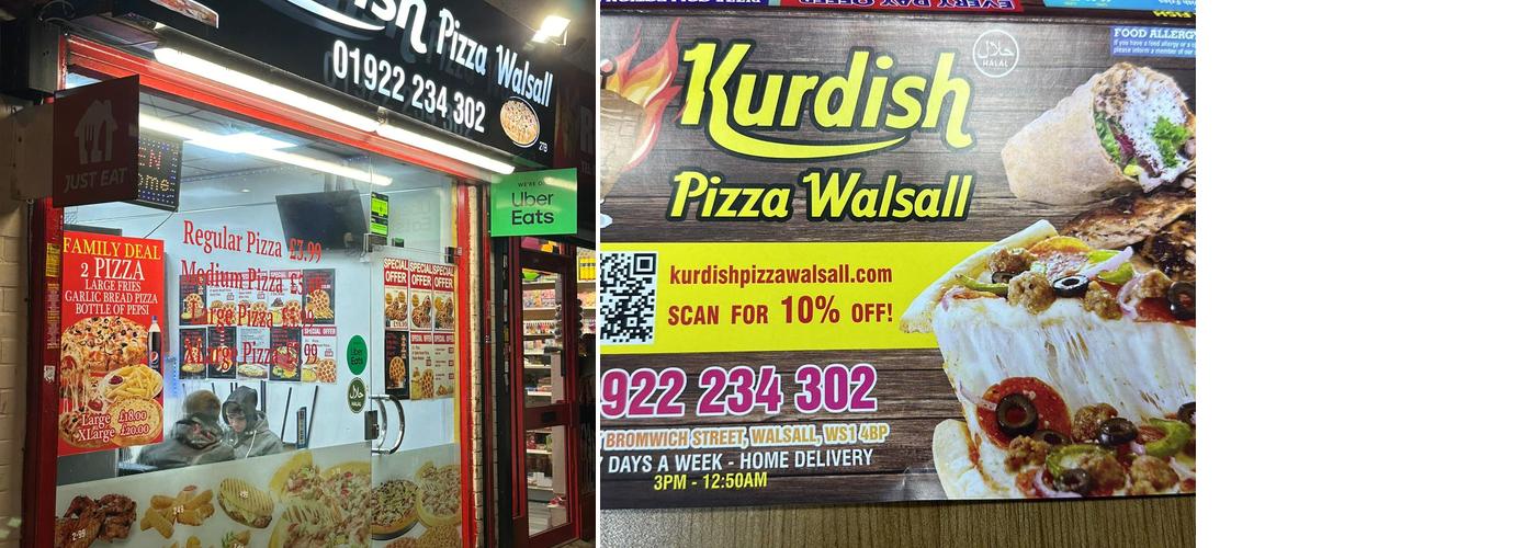 Kurdish Pizza Walsall Menu