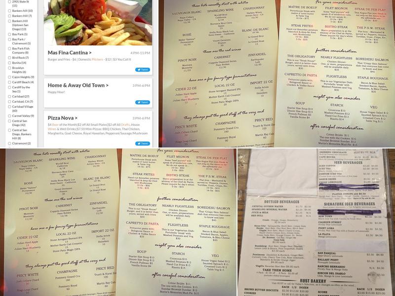 Rust General Store Menu