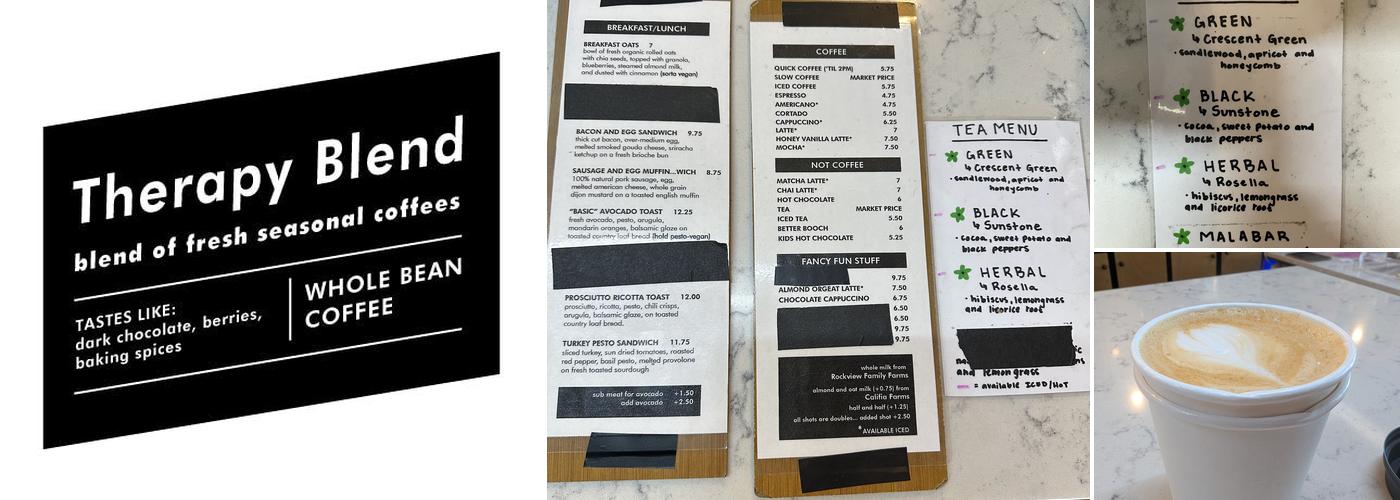 Recreational Coffee Menu