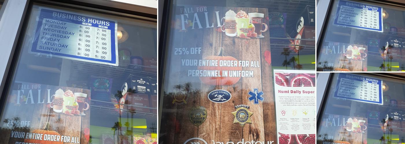 Java Detour Inc Menu