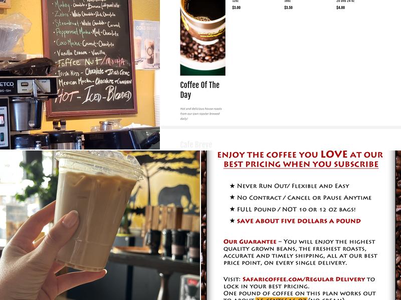 Safari Coffee Roasters Menu