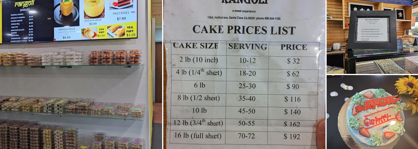 Rangoli Sweets Menu