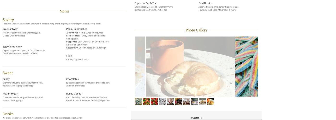 Sweet Shop Menu