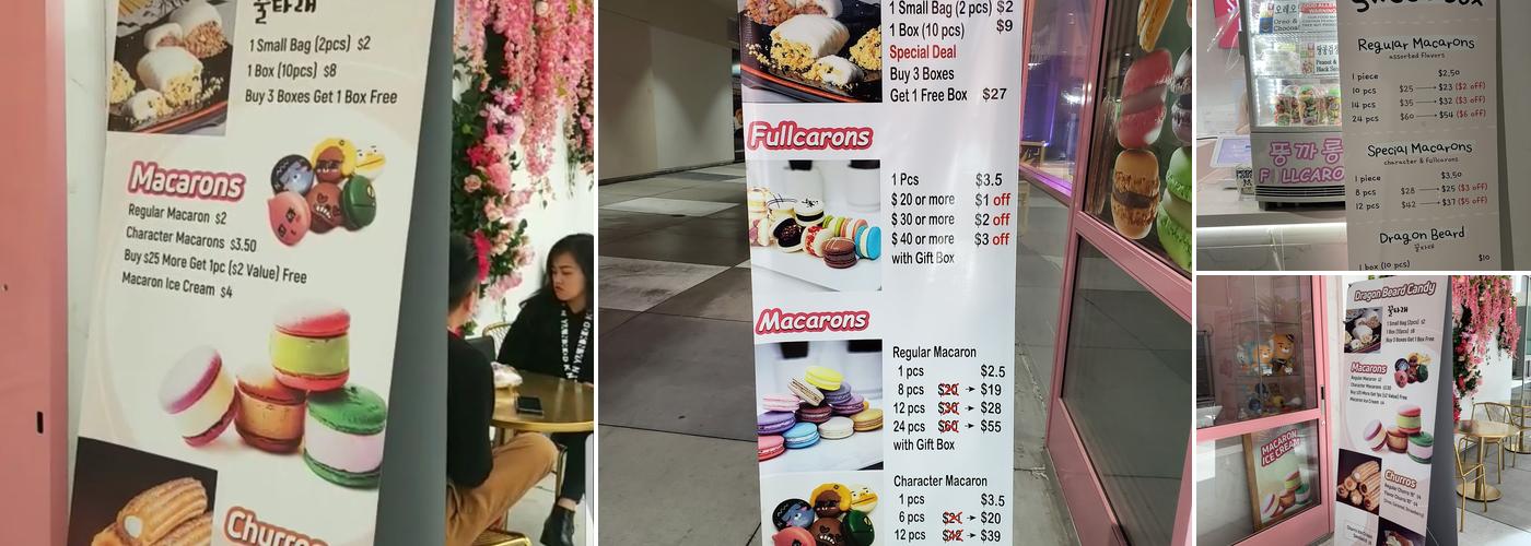 Sweet Box (Macarons, Dragon Beard Candy) Menu