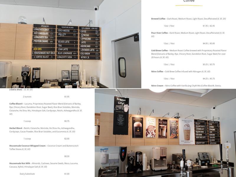 Longevity Coffee Menu