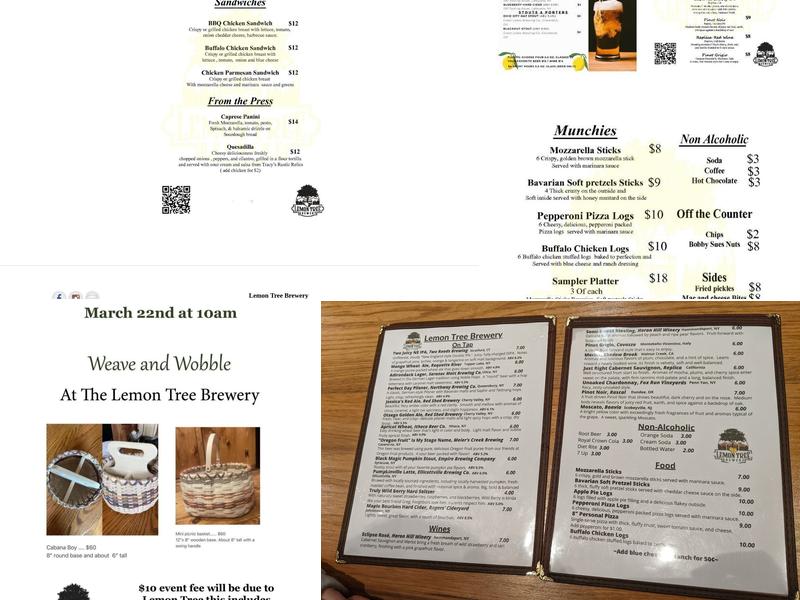 Lemon Tree Brewery Menu