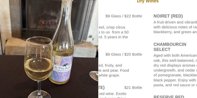 Nighthawk Vineyard & Winery Menu