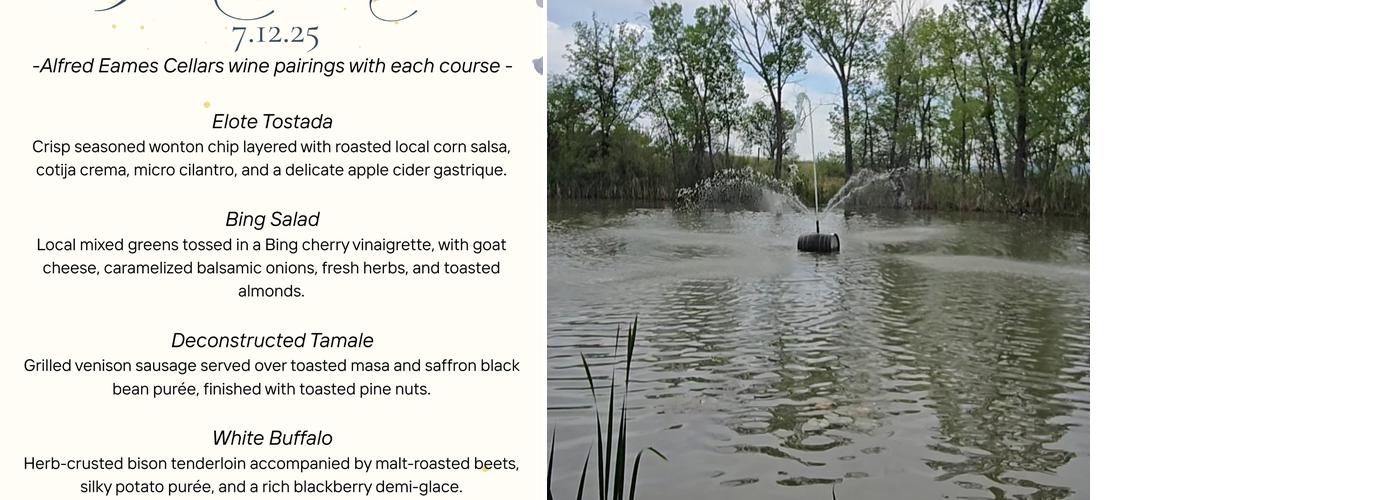 Alfred Eames Cellars Menu