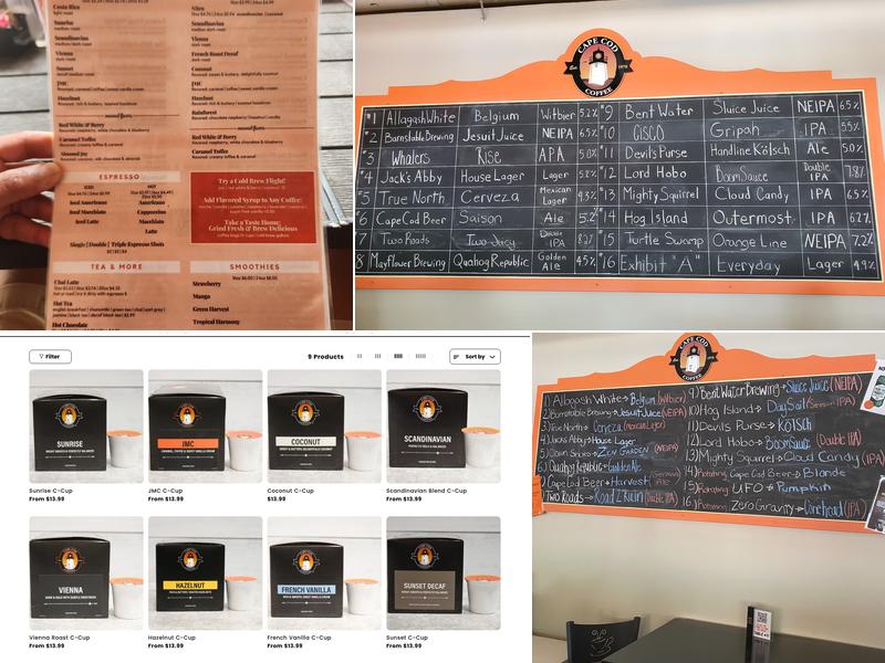 Cape Cod Coffee Menu