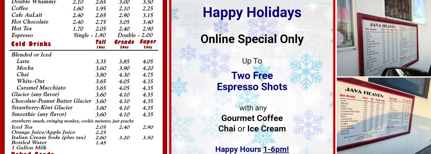 Java Heaven Menu
