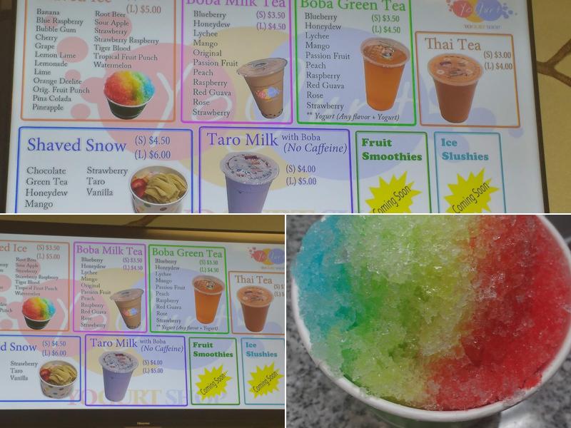 Yogurt Shack LLC Menu