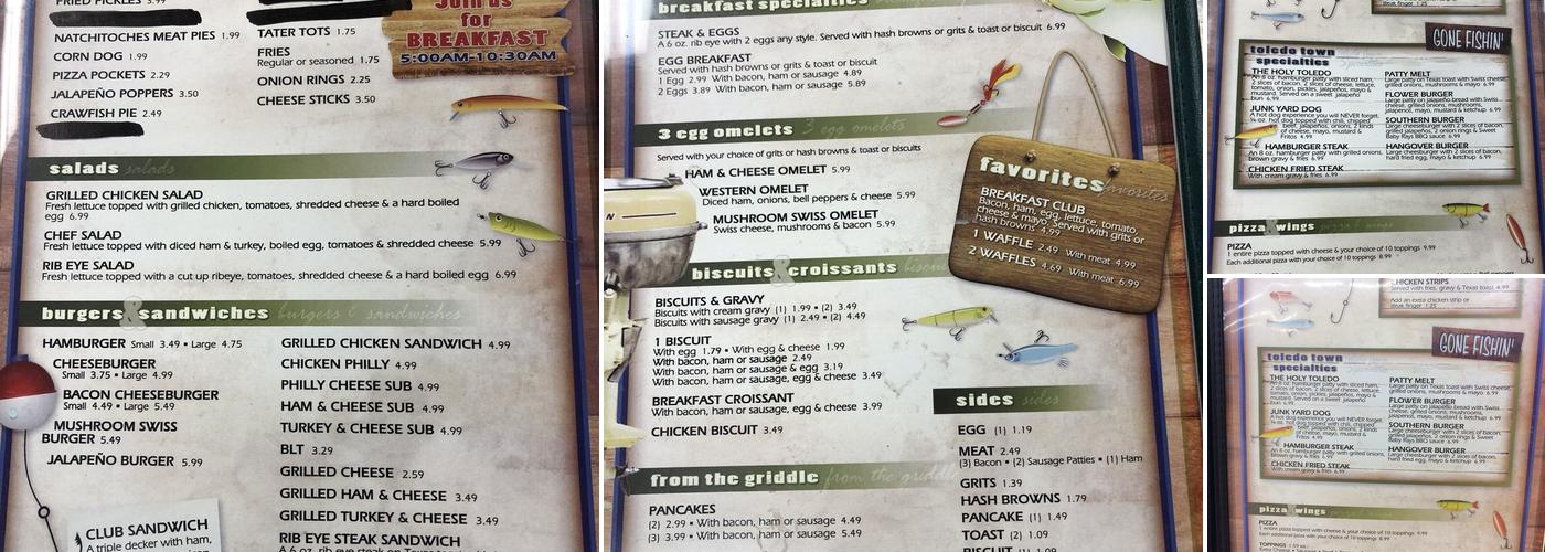 Toledo Town & Tackle Menu