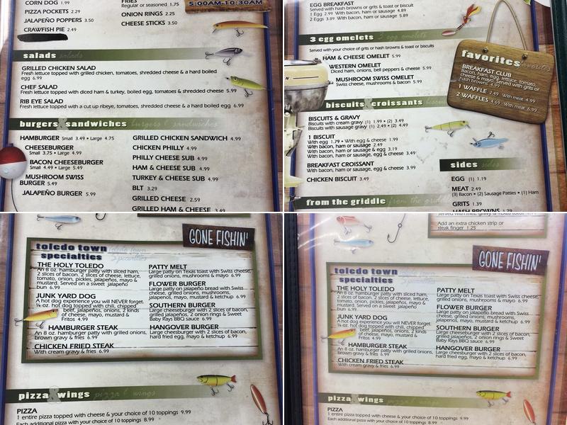 Toledo Town & Tackle Menu