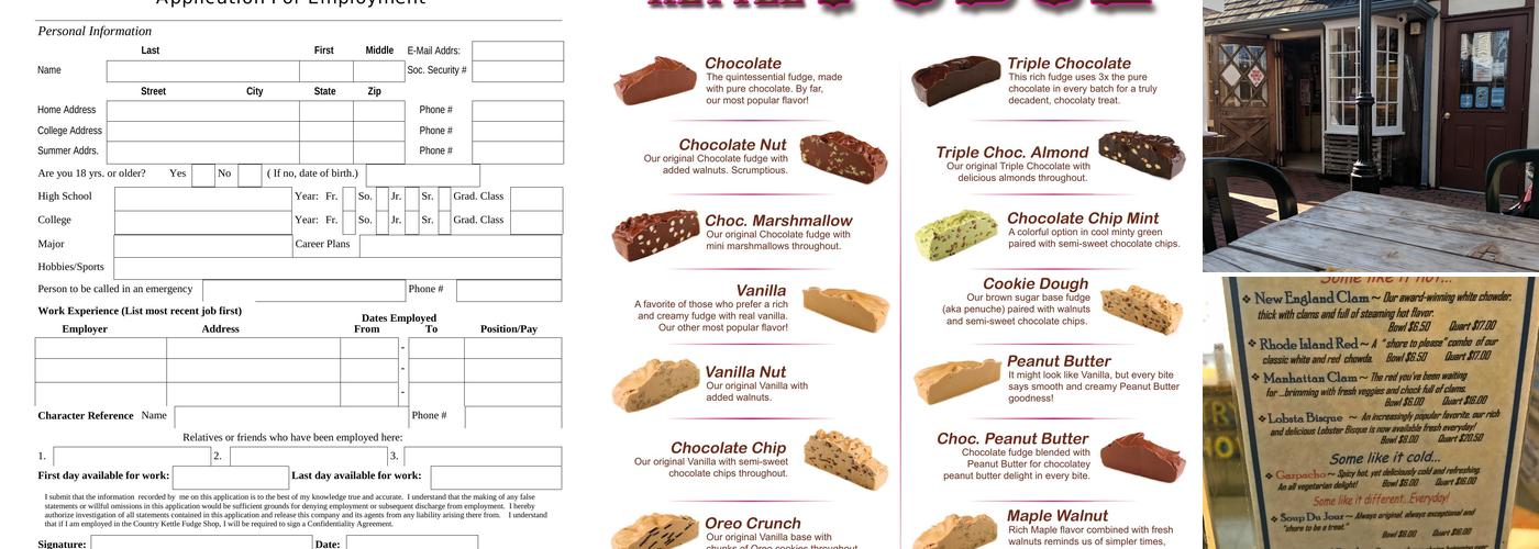 Country Kettle Chowda Menu