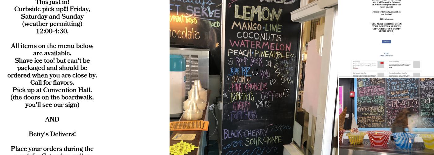 Betty's Icebox Menu