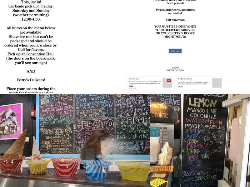 Betty's Icebox Menu