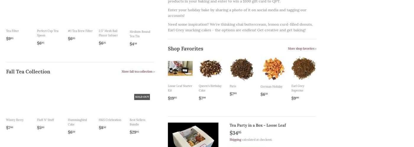 Queen's Pantry Teas Menu