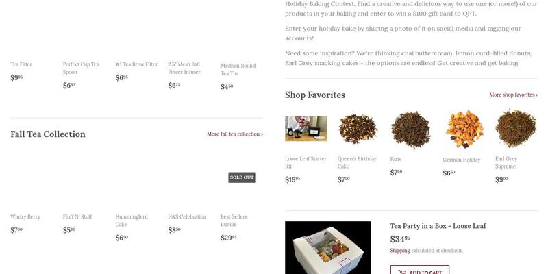 Queen's Pantry Teas Menu