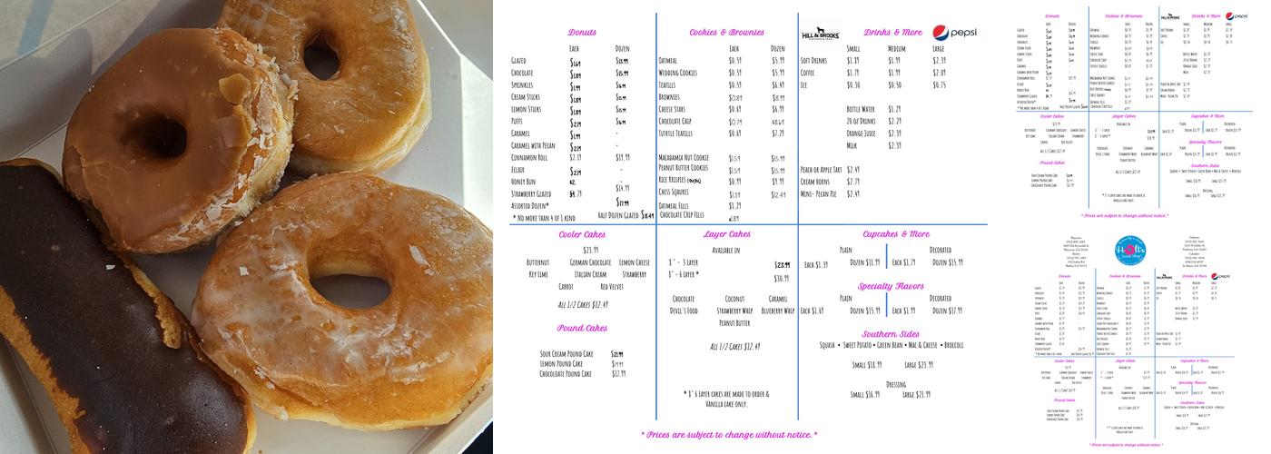 Holt's Sweet Shop-Baxley Menu