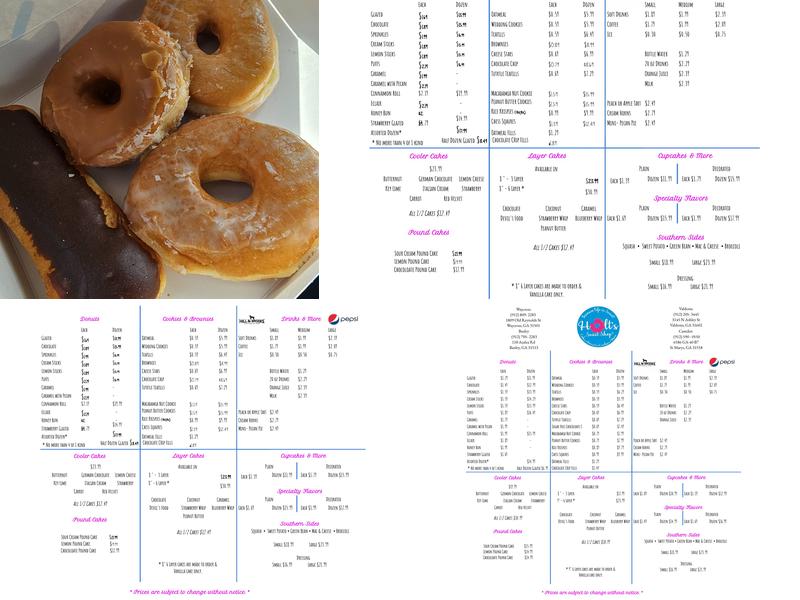 Holt's Sweet Shop-Baxley Menu