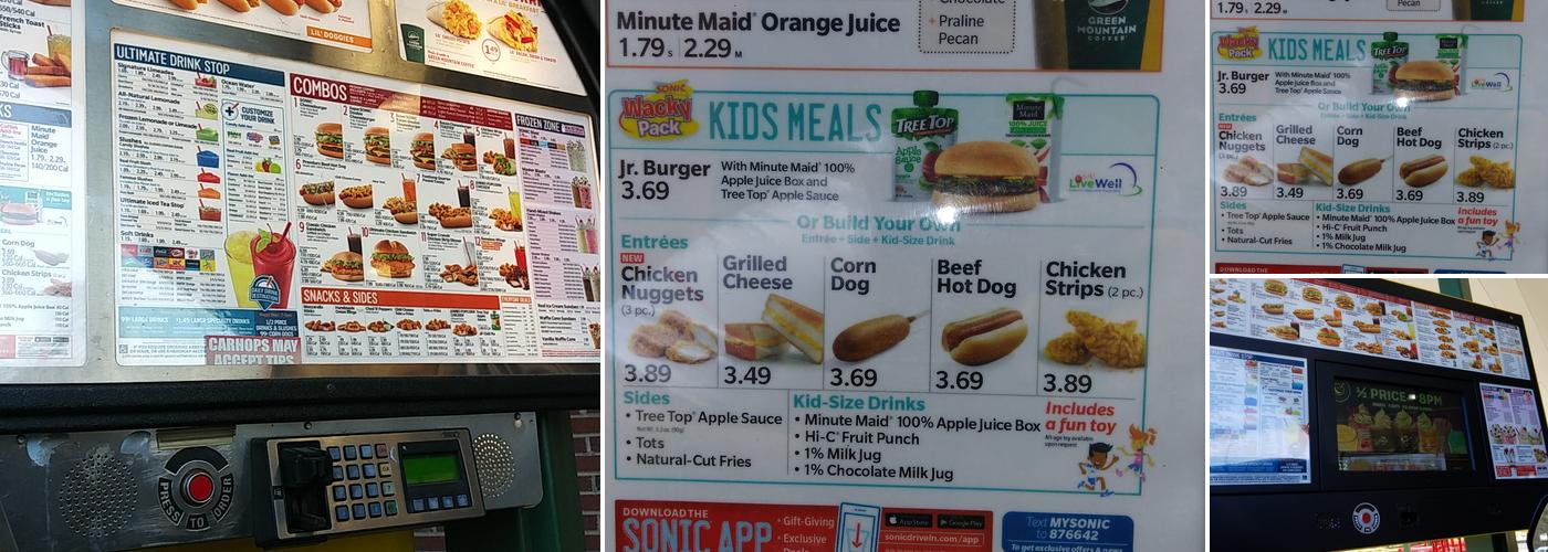Sonic Drive-In Menu
