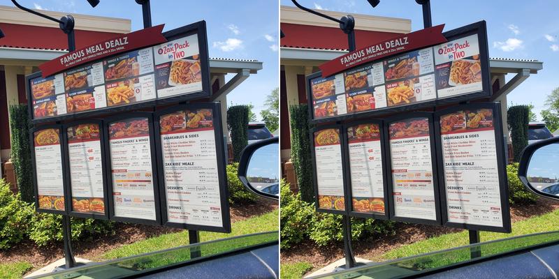 Zaxbys Chicken Fingers & Buffalo Wings Menu