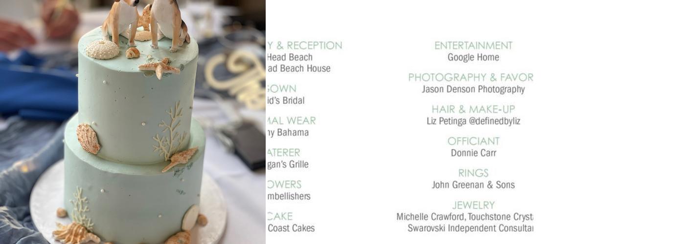 Sweet Coast Cakes Menu