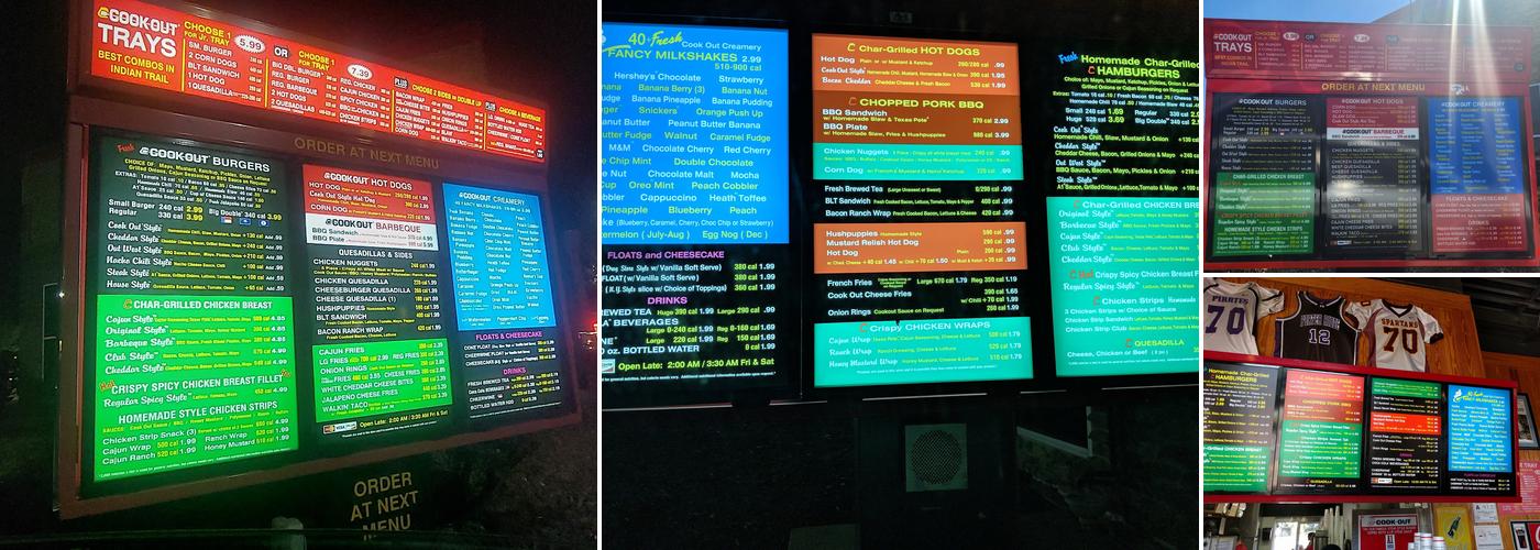 Cook Out Menu
