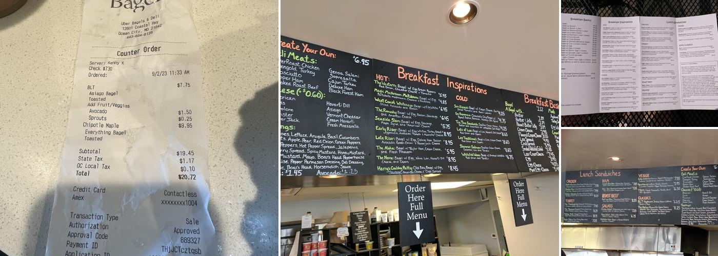Über Bagels & Deli Menu