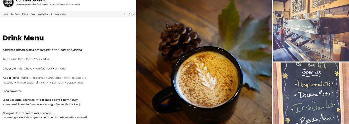 Common Grounds Coffee House Menu