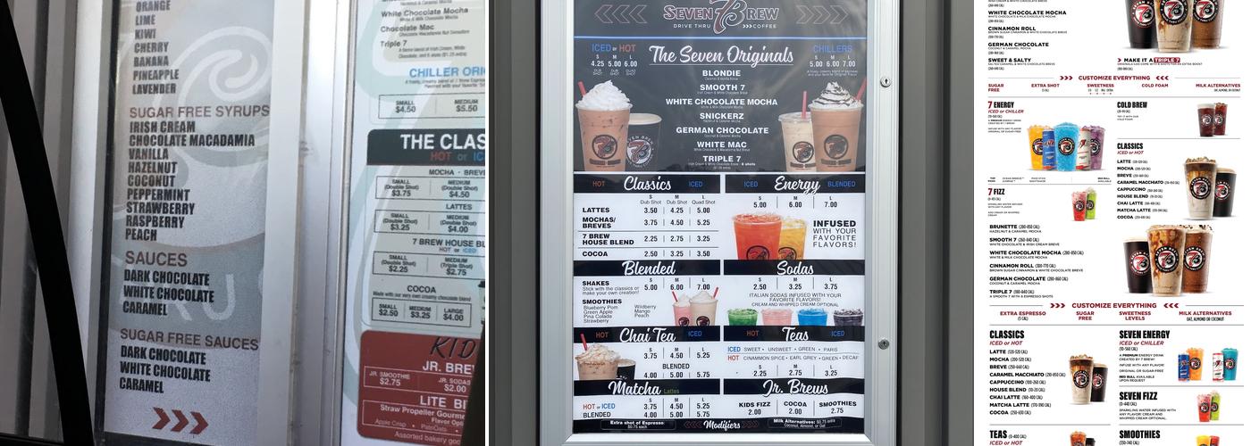 7 Brew Coffee Menu