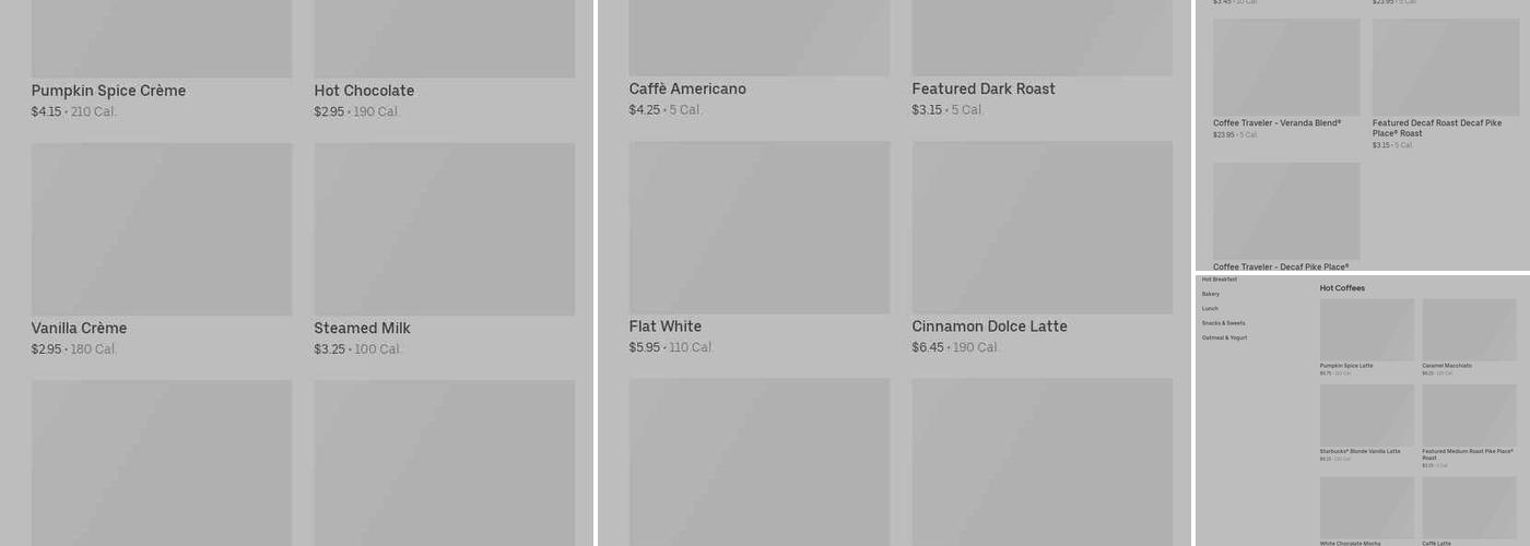 Starbucks Coffee Company Menu
