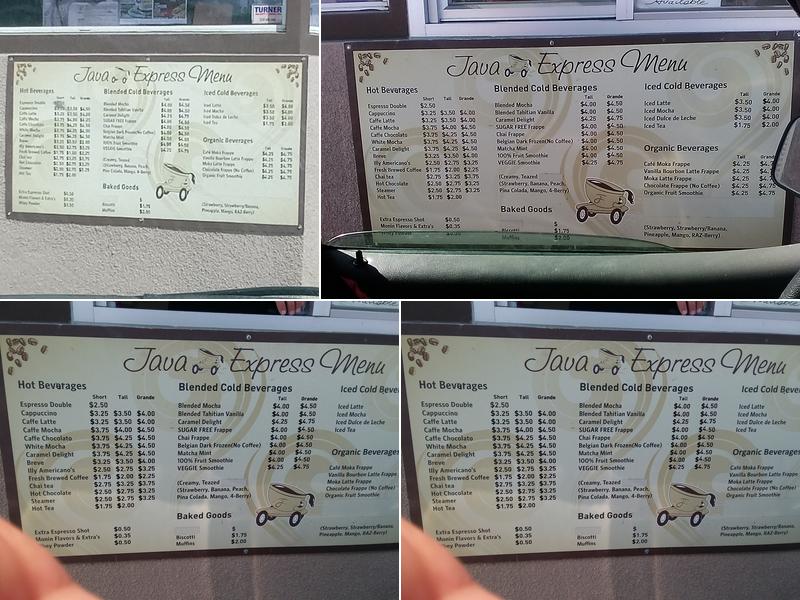 Java Express Menu
