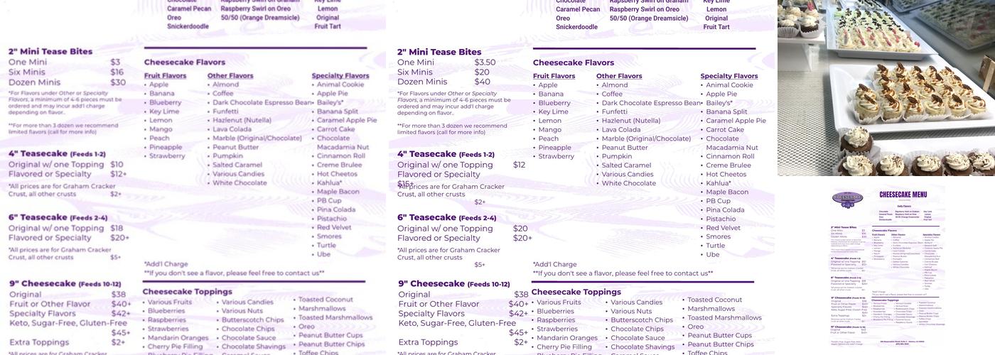 Cheesecake Dreamations Menu
