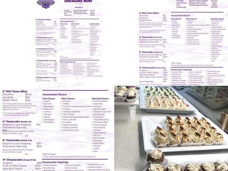 Cheesecake Dreamations Menu
