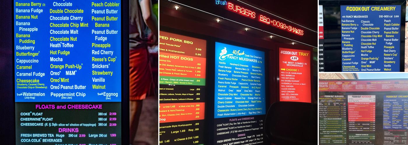 Cook Out Menu