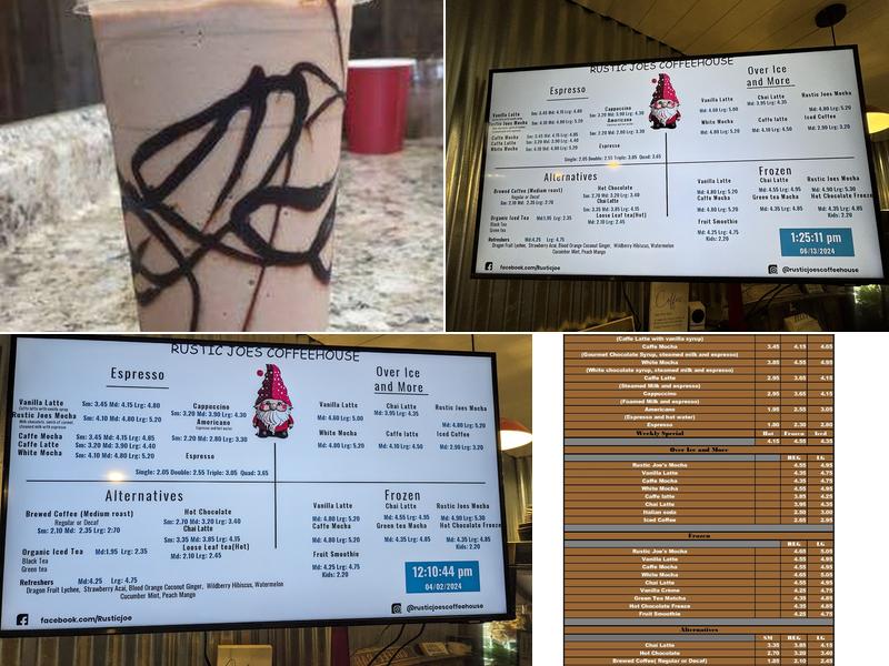 Rustic Joe’s Coffee House Menu